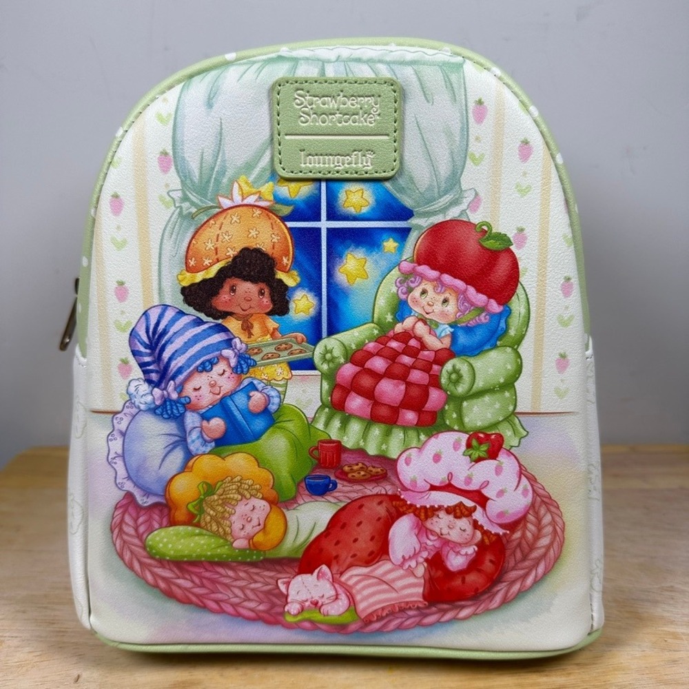 Loungefly Strawberry Shortcake Slumber Party Mini Backpack Kawaii Cartoon Retro